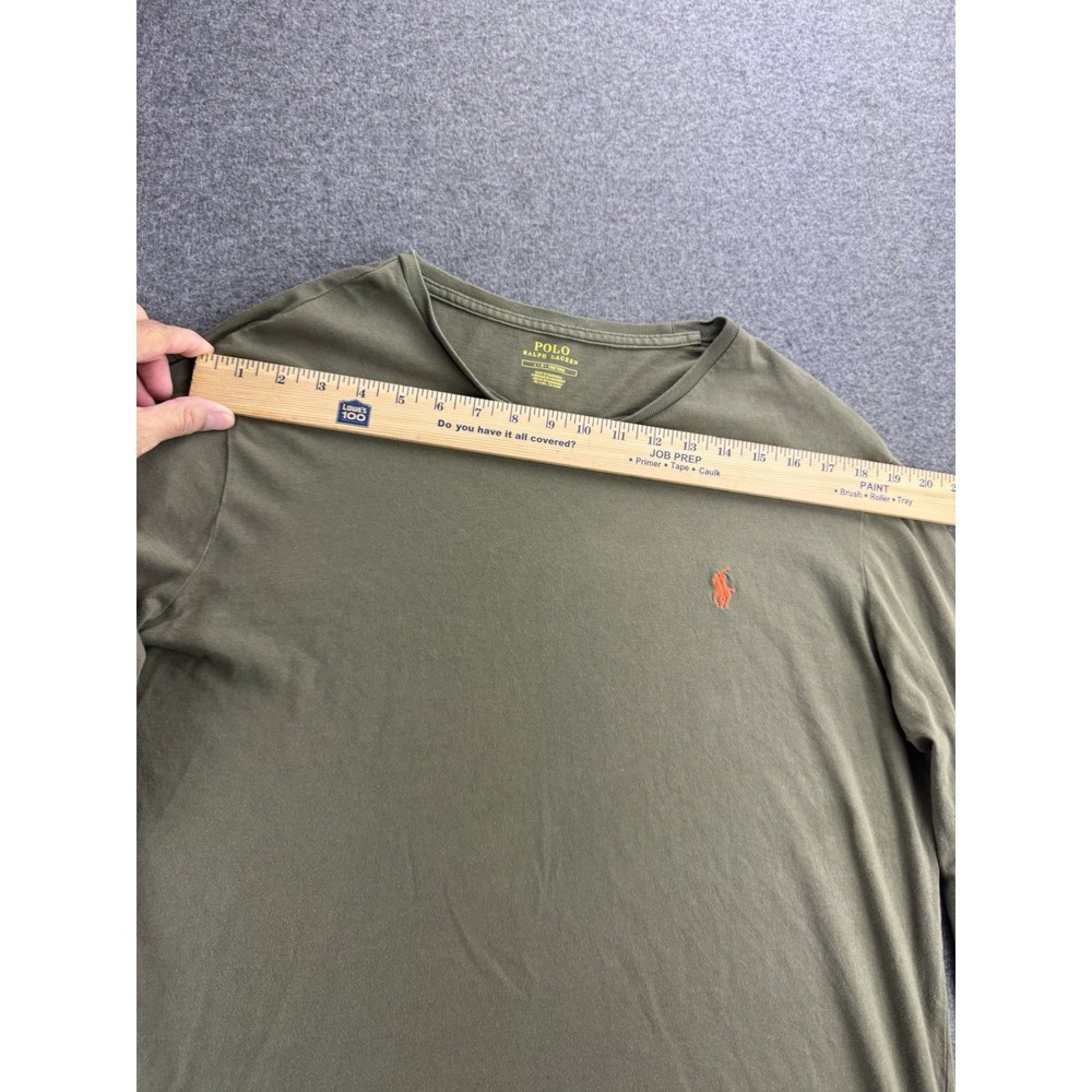 Polo Ralph Lauren T Shirt Mens Size Large Military Green Long Sleeve Crewneck - Picture 9 of 16